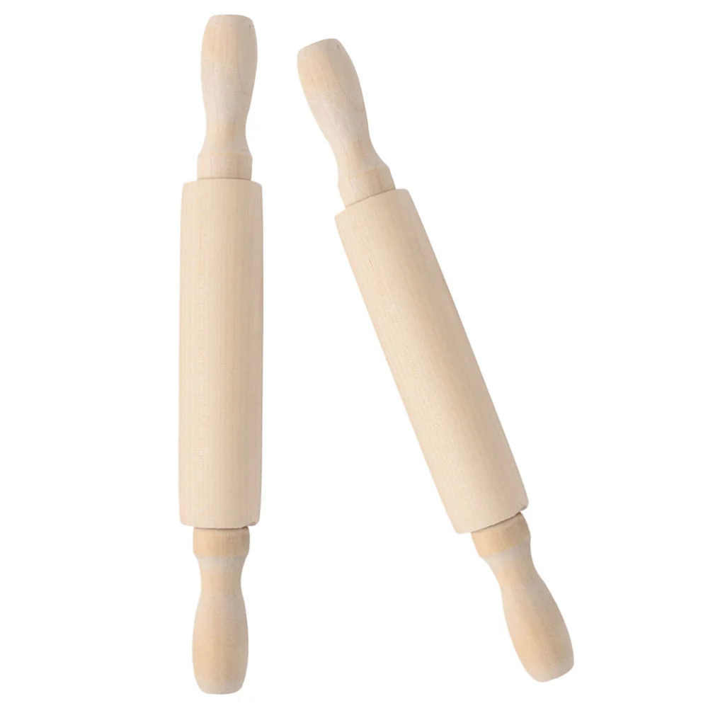 2Pcs Mini Rolling Pin Kids Rolling Pin Non-stick Rolling Pin Pastry Dough Roller Clay Rolling Pin