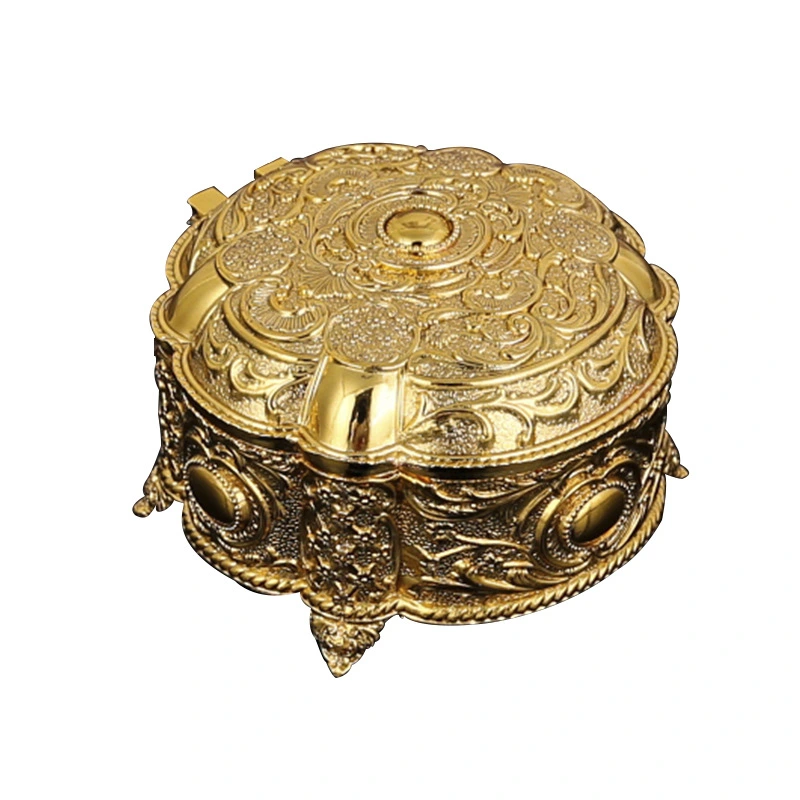 Vintage Metal Small Jewelry Box Trinket Box European Style Retro Trinket Storage Organizer Box