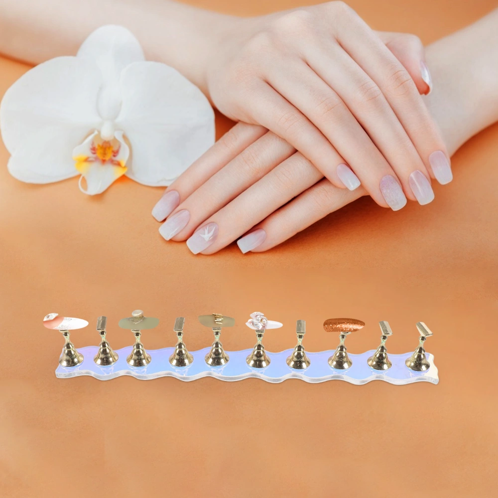 1 Set Press on Nails Display Stand Nail Art Practice Stand Fake Nail Tips Holder with Base