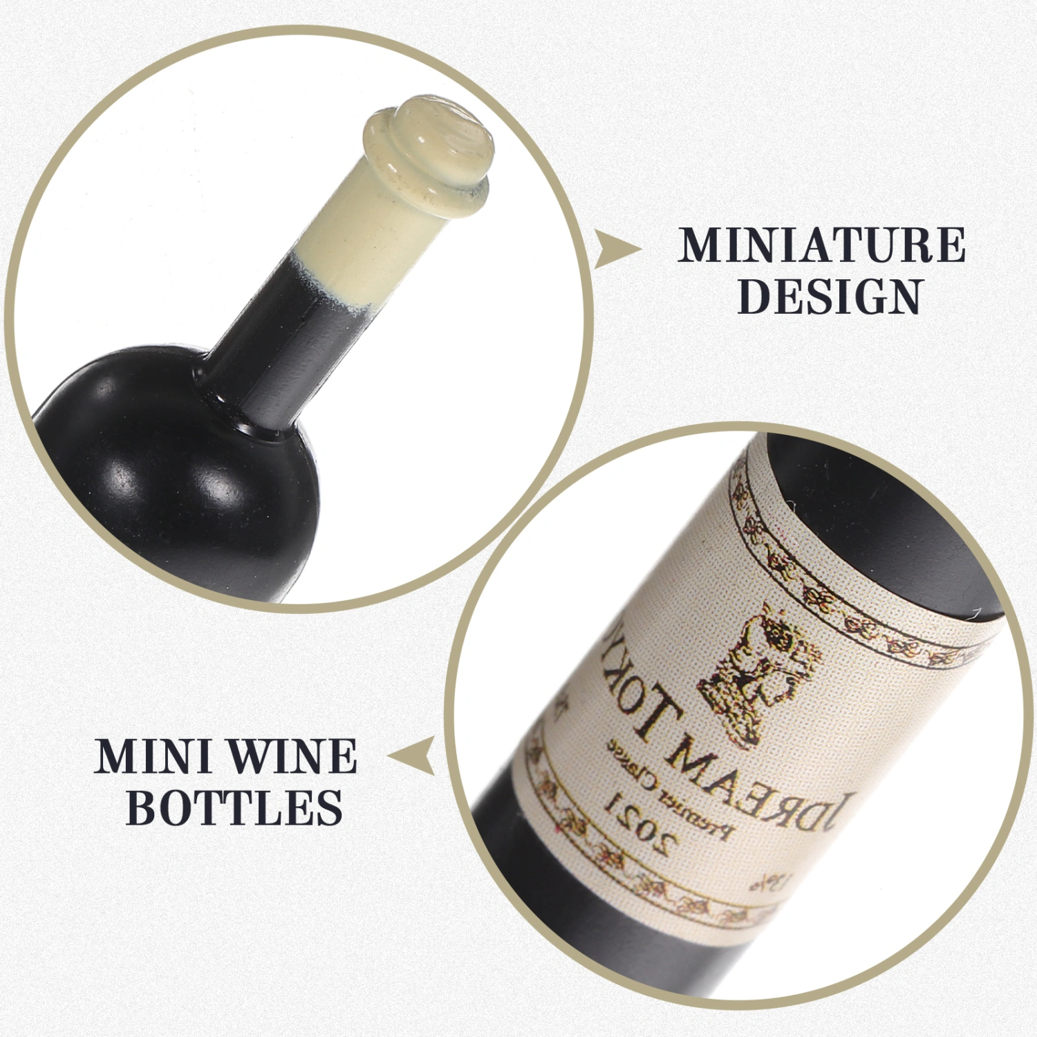 8pcs Doll House Simulation Wine Bottles Miniature Red Wine Bottles Mini Wine Bottles Accessories (1:12)