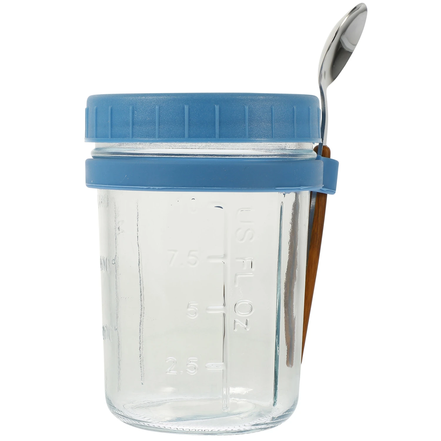 1 Set Glass Oats Cup Lidded Airtight Overnight Oatmeal Yogurt Cup with Spoon