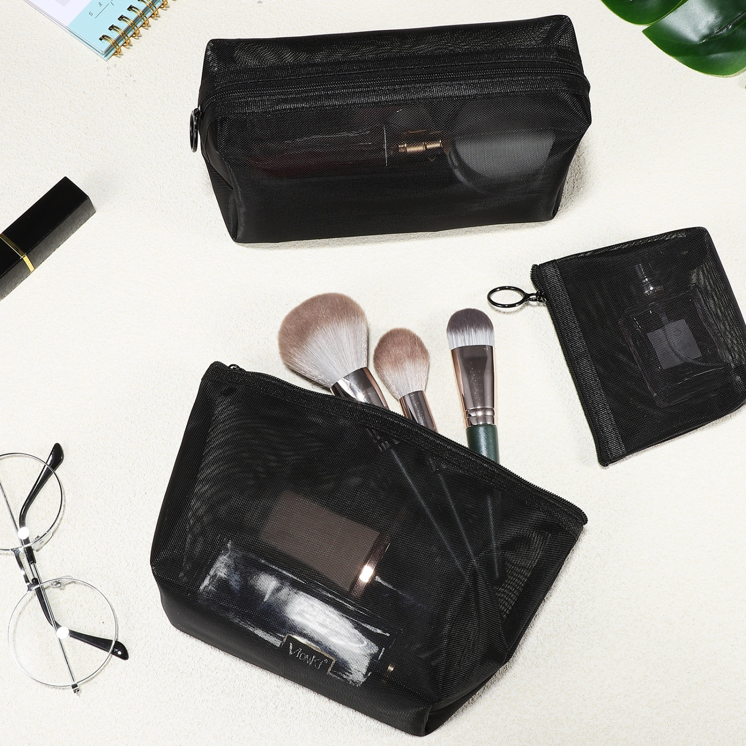 3 Pcs Makeup Bags Travel Toiletry Bags Zipper Makeup Pouches for Women Girls