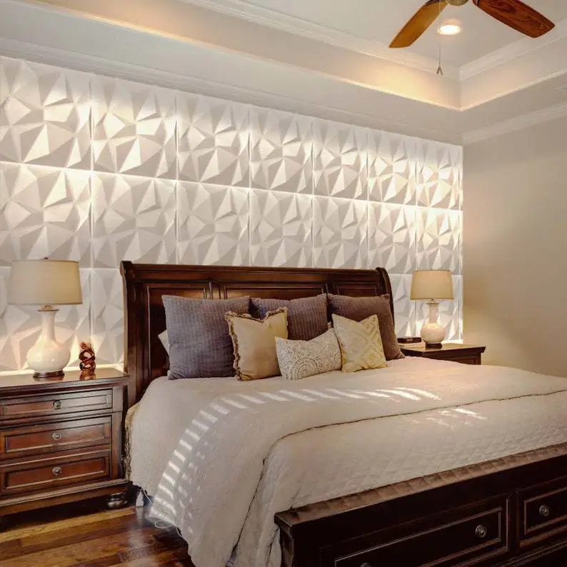 6pcs Wall Decor Flame-retardant Interior 3D Wall Decor Living Room Wall Panel