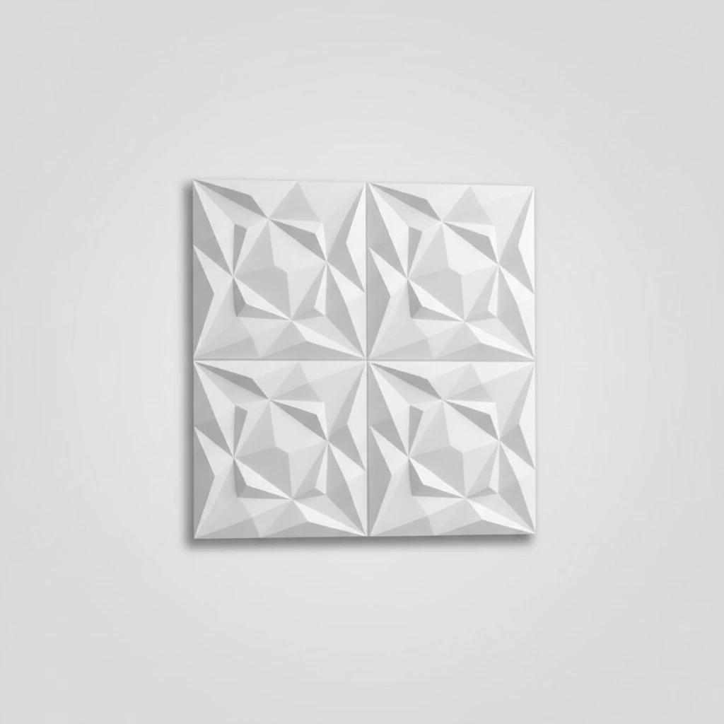 6pcs Wall Decor Flame-retardant Interior 3D Wall Decor Living Room Wall Panel