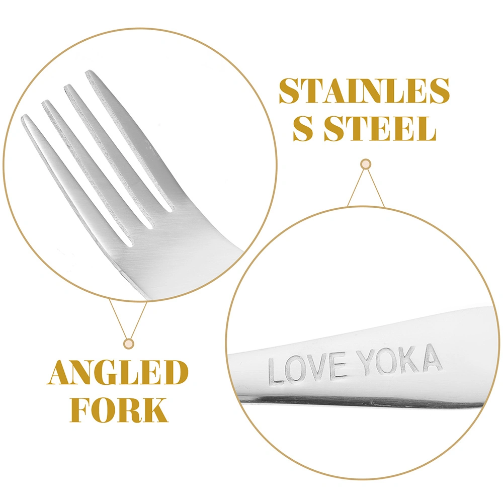 2pcs Angled Forks Convenient Forks for The Elderly Eating Feeding Forks Assist Tablewares (Left)