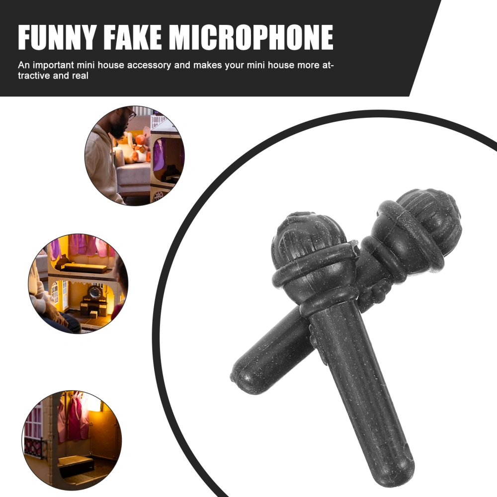 100pcs Delicate Fake Microphones Desktop Doll Microphones Mini Microphones Mini House Supply