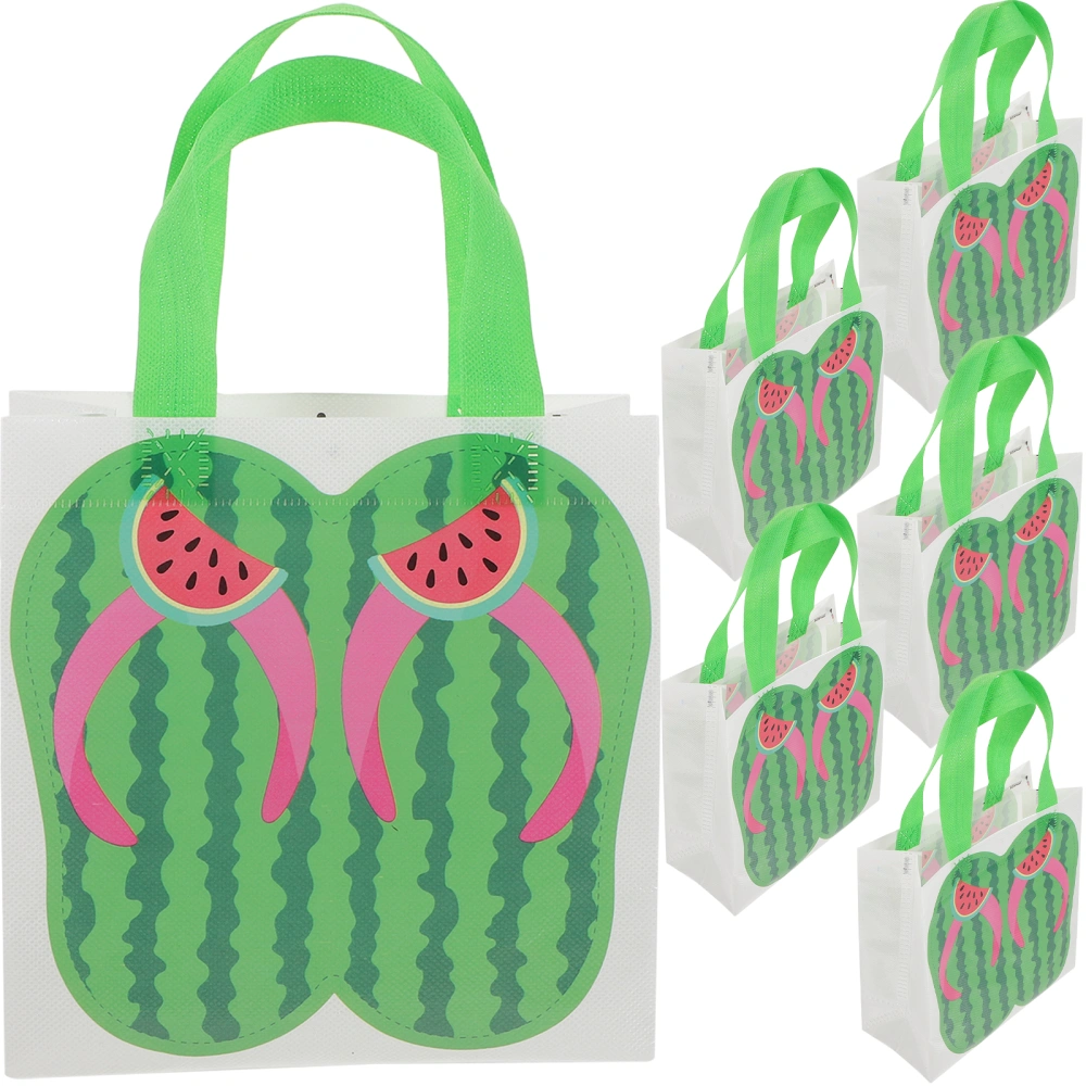 6pcs Durable Party Gift Bags Hawaii Party Gift Bags Decorative Non-woven Handheld Bags