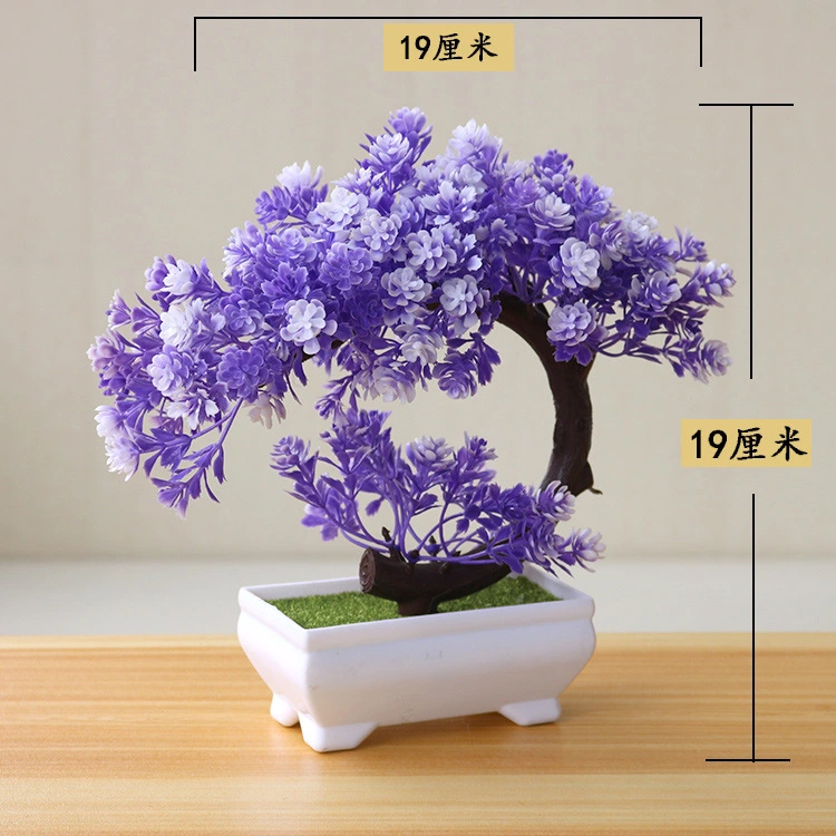 2pcs Household Decorative Fake Bonsai Decoration Small Potted Tree Model Indoors Decorative Plastic Bonsai