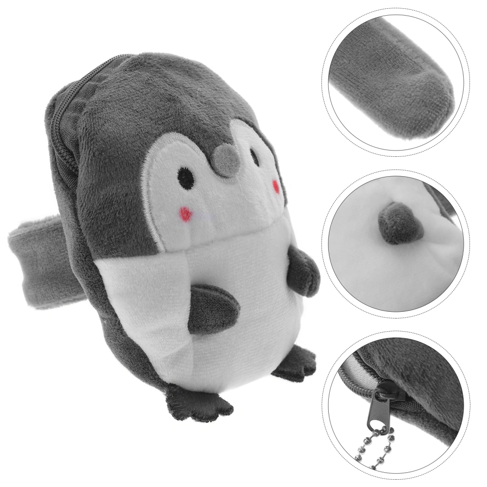 Cartoon Plush Slap Bracelet with Zipper Coin Bag Cute Slap Wristband Party Favor