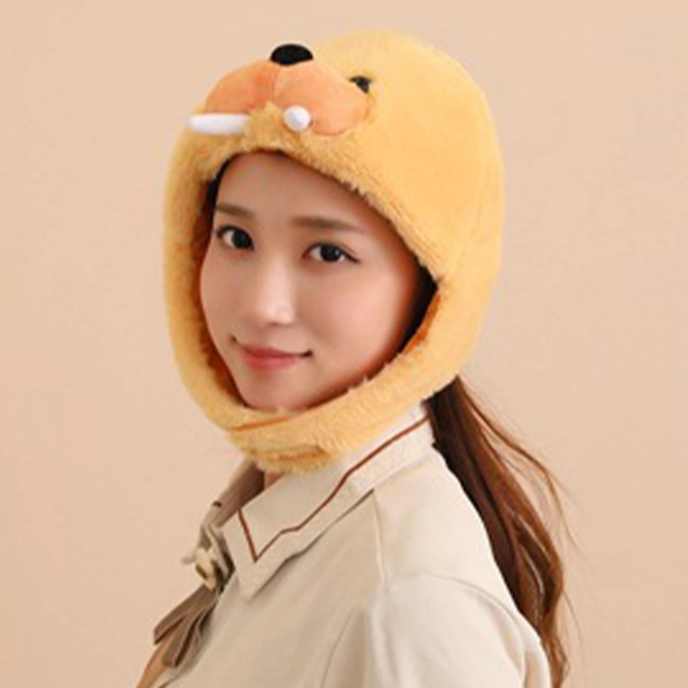 Plush Hat Funny Elephant Seal Shape Headwear Cosplay Hat Cartoon Headwear Photo Prop Animal Cosplay Hat Cap