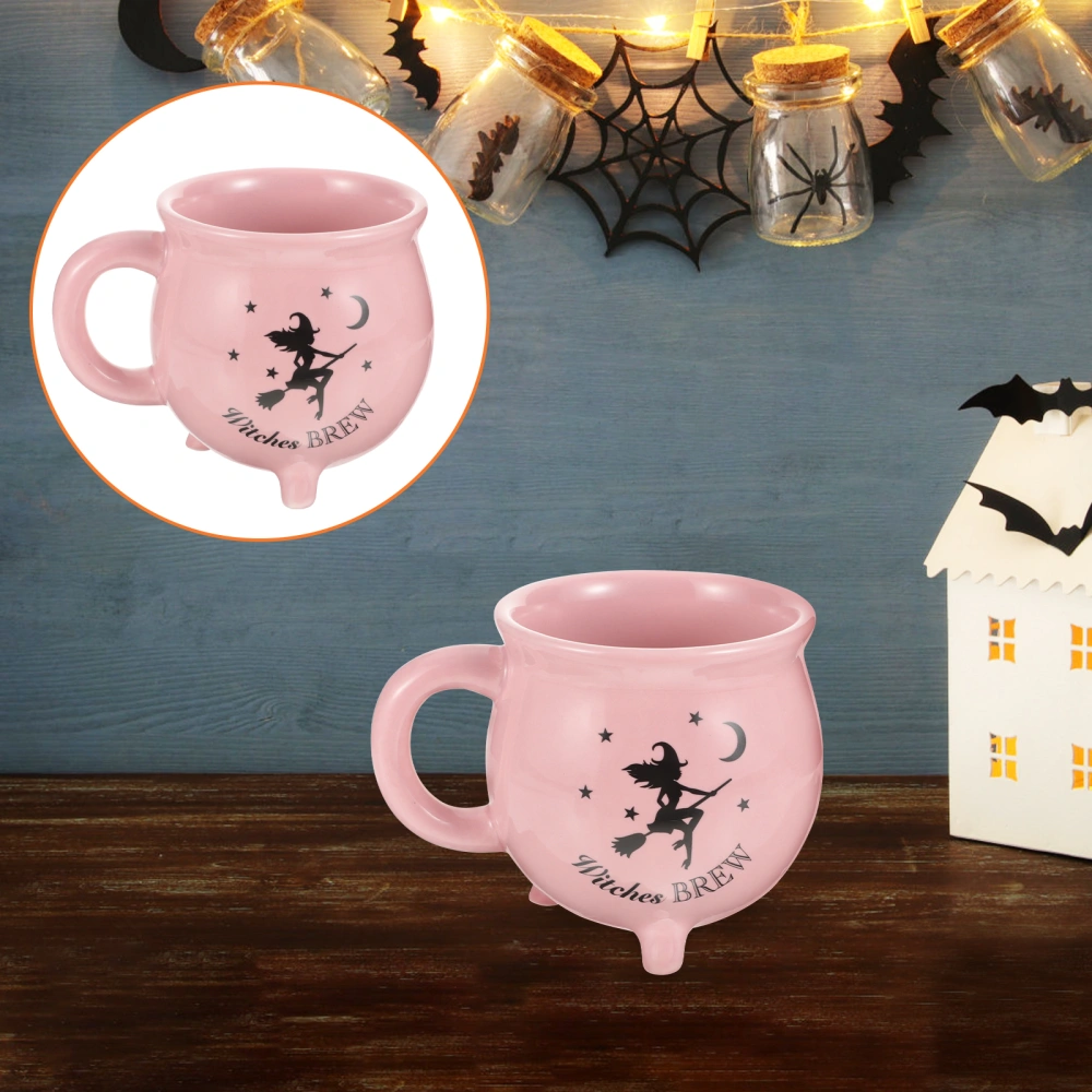 Halloween Cauldron Mug Ceramic Coffee Mug Halloween Table Decoration Household Drink Mug(450ML)