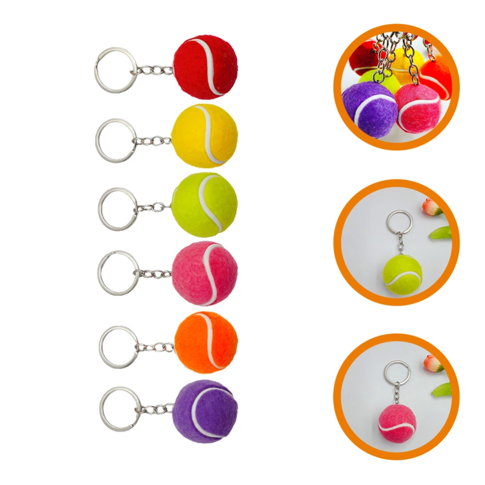 6Pcs Small Tennis Keychains Mini Keychain Keepsakes Tennis Match Keychains Sports Key Rings