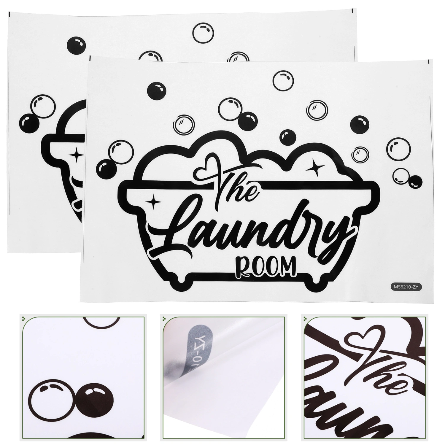 2pcs Laundry Room Wall Decor Wall Stickers Decoration Rustic Laundry Room Backdrop Decor