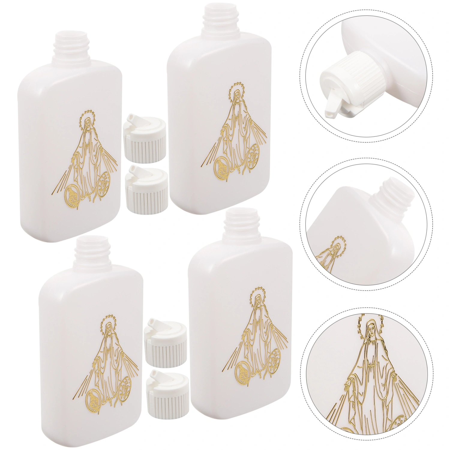 4pcs Empty Holy Water Bottles Catholic Christian Holy Water Bottle Container