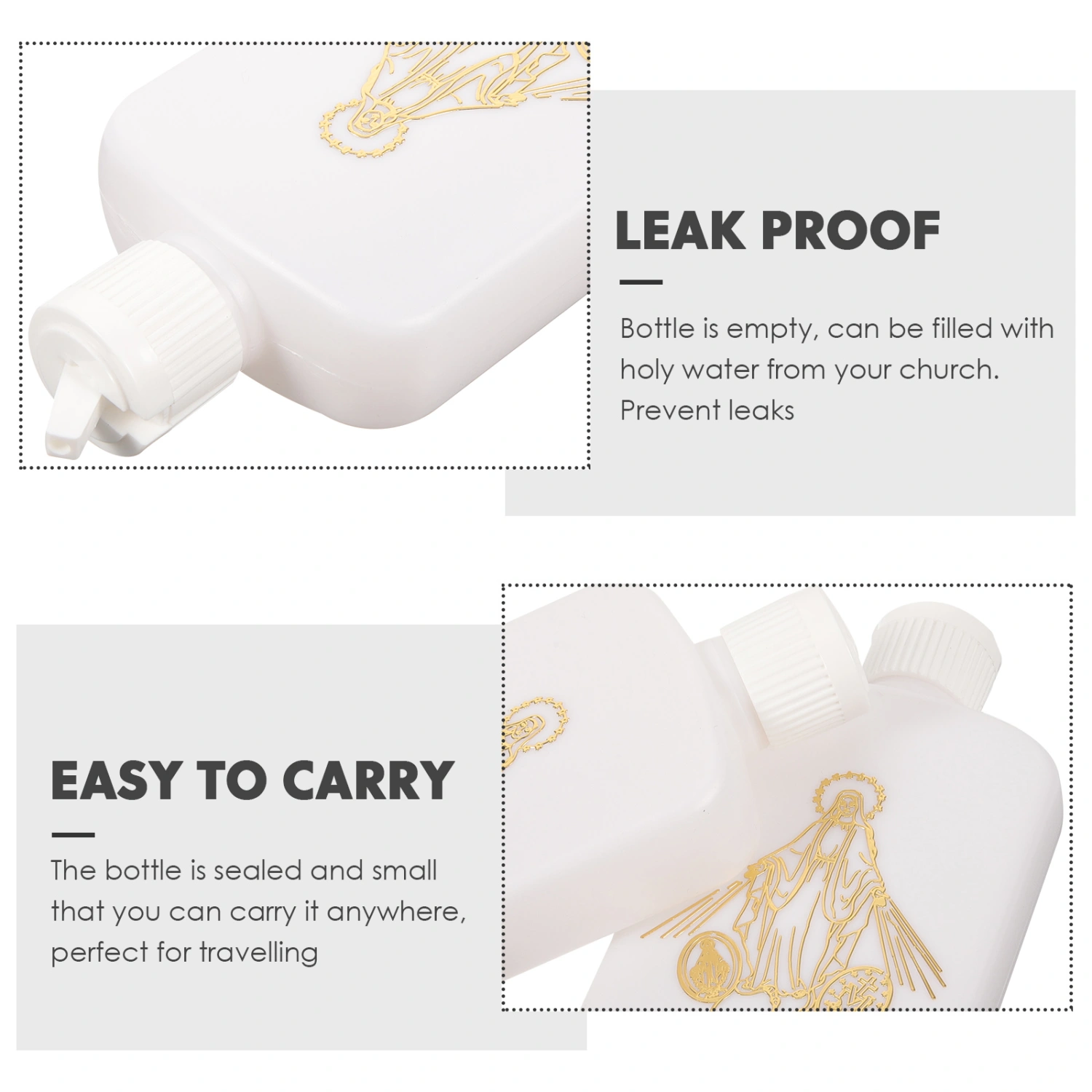 4pcs Empty Holy Water Bottles Catholic Christian Holy Water Bottle Container