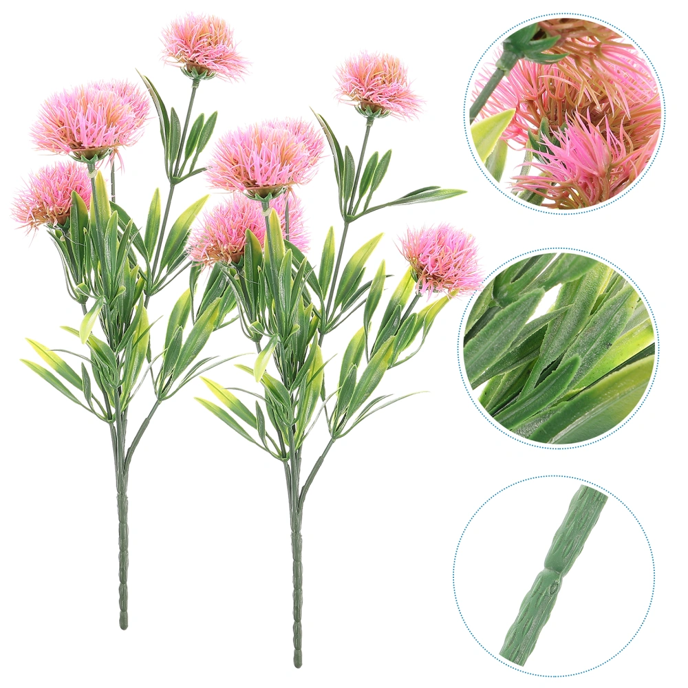 4Pcs Artificial Flowers Plastic Dandelion Flowers Plants Dandelion Decors Vase Ornament for Decorating