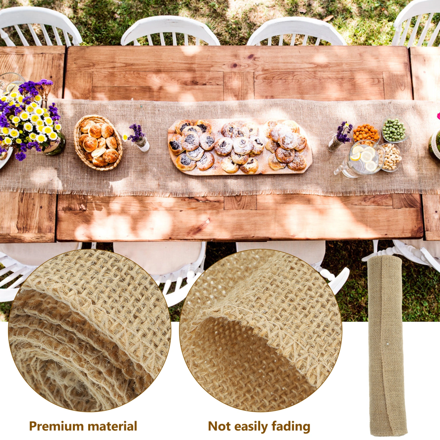 1 Roll Hessian Table Runner Burlap Table Runner Rustic Table Runner for Wedding