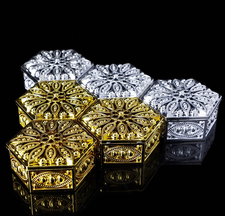 12pcs European Candy Box Hexagonal Shape Gift Wrapping Box Jewelry Storage Box