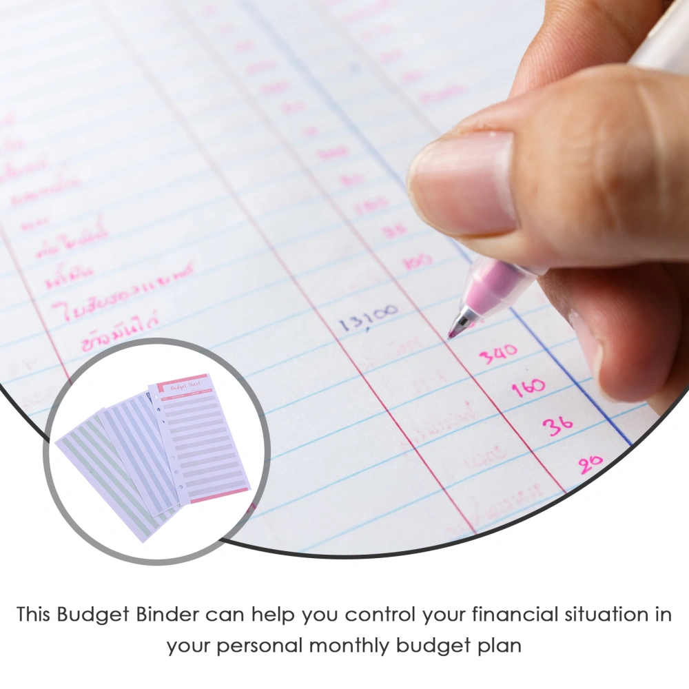 3 Sets Portable Budget Sheets Cash Binder Refills Daily Expense Record Cards Expense Tracker