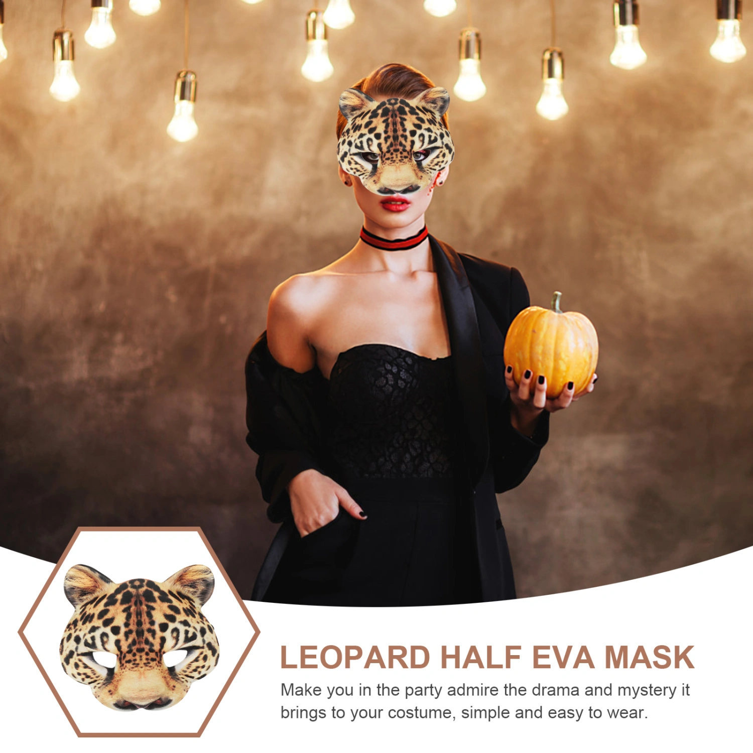 Half Face Masquerade Mask Animal Leopard Half EVA Mask Cosplay Costume Prop