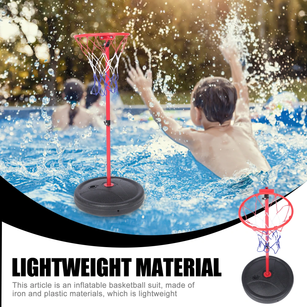 1 Set Pool Basketball Hoop Floating Basketball Hoop and Basketball Poolside Game with Ball Inflator