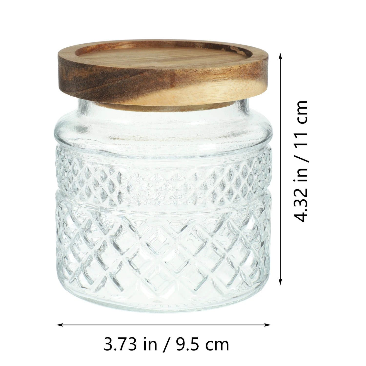 Glass Tea Container Clear Tea Canister Cereal Canister Glass Jar with Wood Lid Dry Fruit Storage Holder
