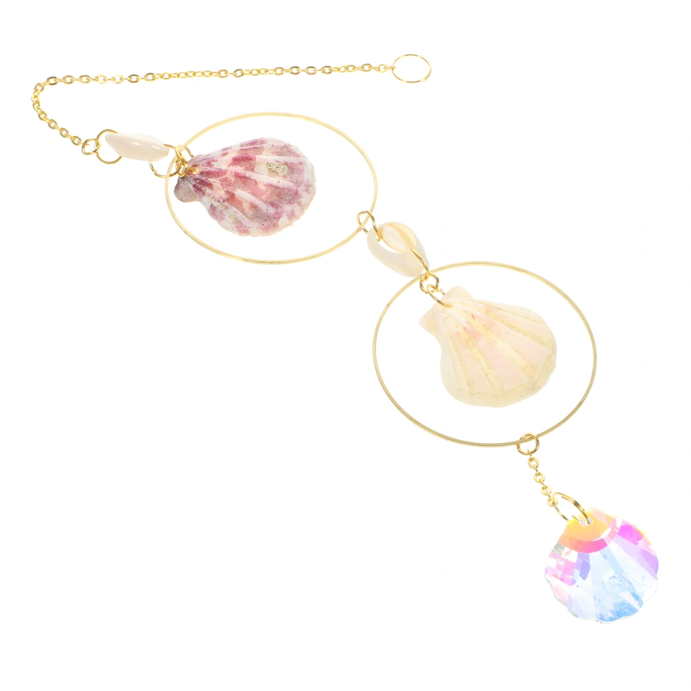 Exquisite Seashell Suncatcher Pendant Indoors Outdoors Hanging Crystal Charm Room Hanging Ornament