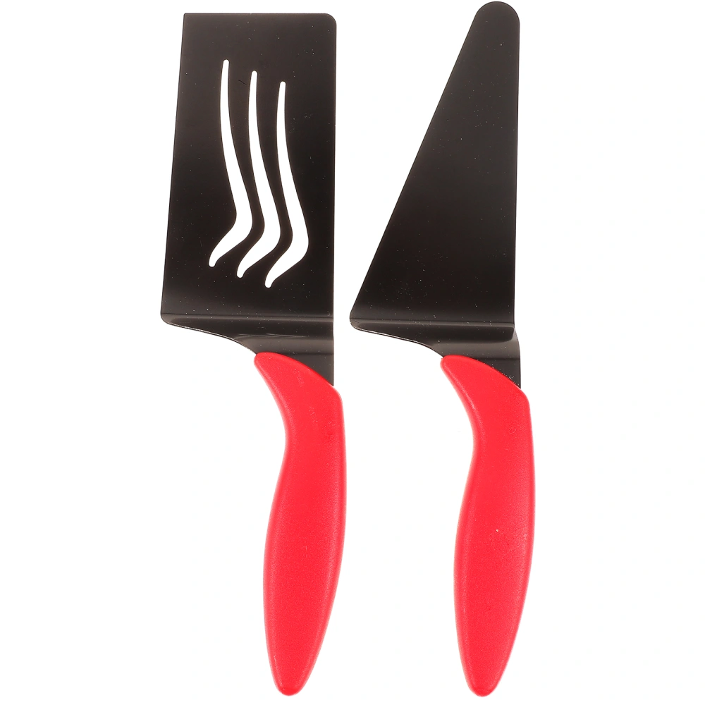 2pcs Burger Flipper Stainless Steel Pizza Turner Baking Pizza Spatula Ergonomic Cake Turner