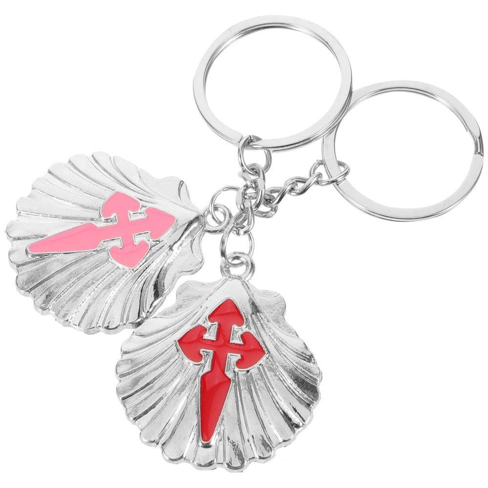 2pcs Novel Ocean Theme Key Rings Delicate Seashell Key Chain Alloy Key Holder