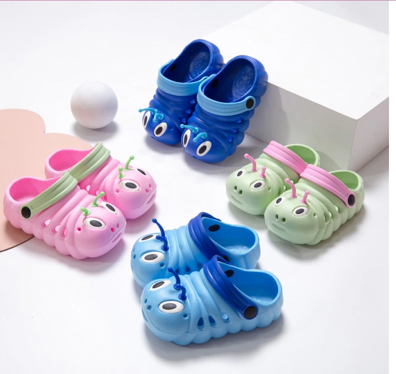 1 Pair of Caterpillar Beach Slippers Non-skid Sandals Cartoon Summer Sandals Cool Slippers