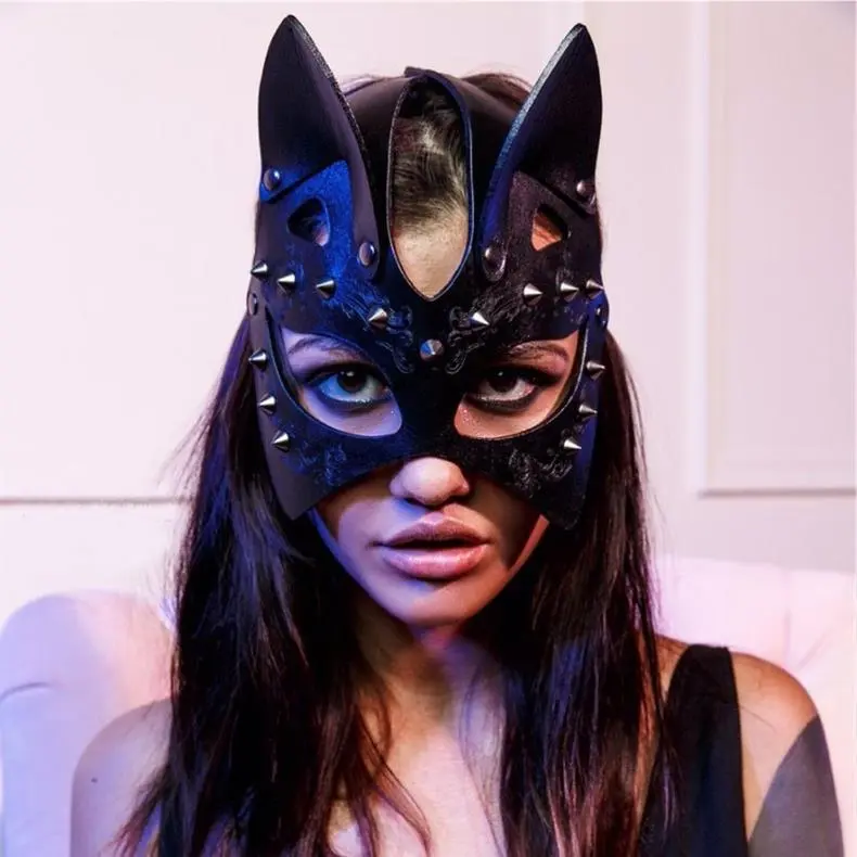 Masquerade Party Mask Prop Halloween Festival Party PU Mask Half Mask Prop