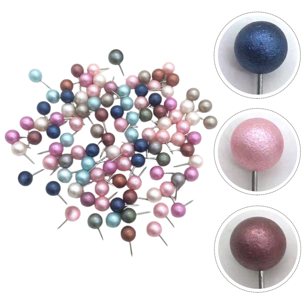 100pcs Bulletin Pin for Fabric Ball Heads Straight Pin Pearlized Board Pin Diy Pushpin