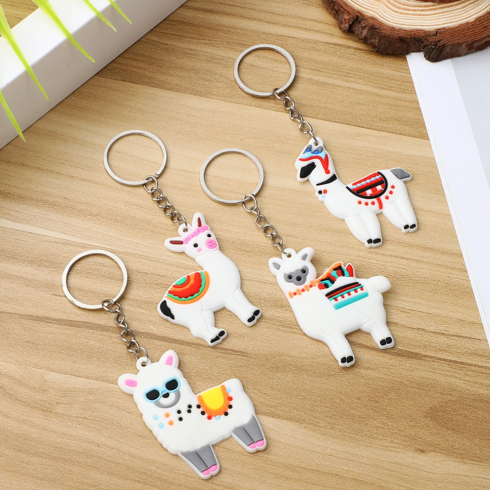 12Pcs Alpaca Key Chains Cute Cartoon Key Fobs Hanging Key Rings Bag Pendant