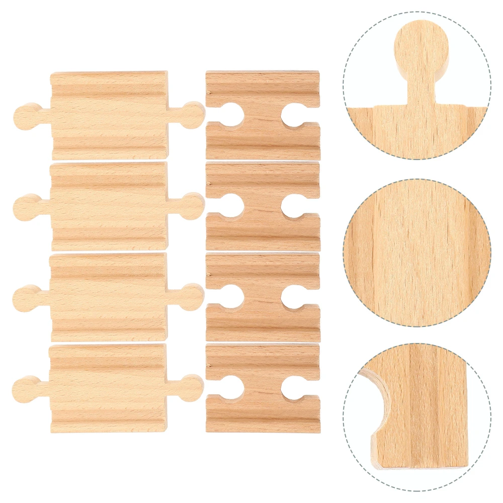 8pcs Wooden Train Railway Tracks Expansion Track Supplies Children's Railway Toys Toy Train Tracks