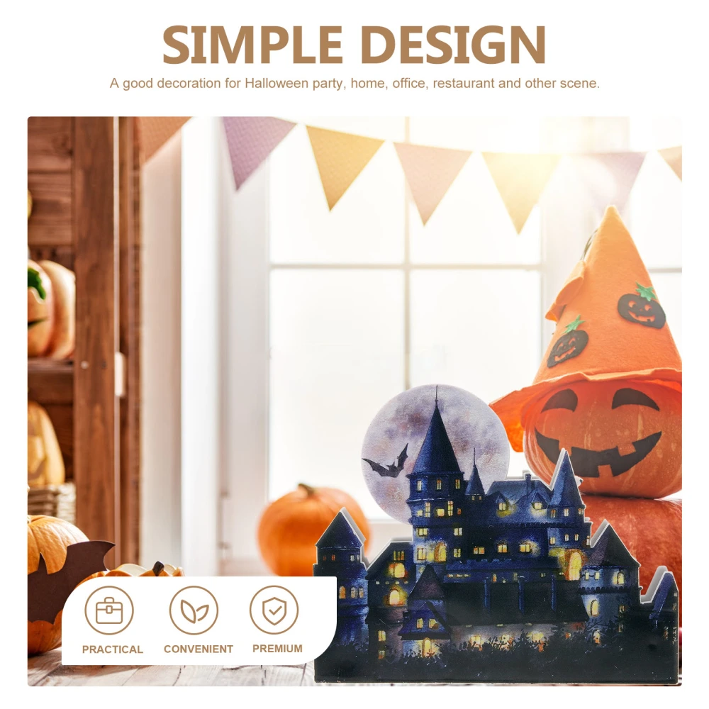 Halloween LED Castle Decoration Table Glowing Castle Centerpiece LED Castle Ornament Halloween Decor