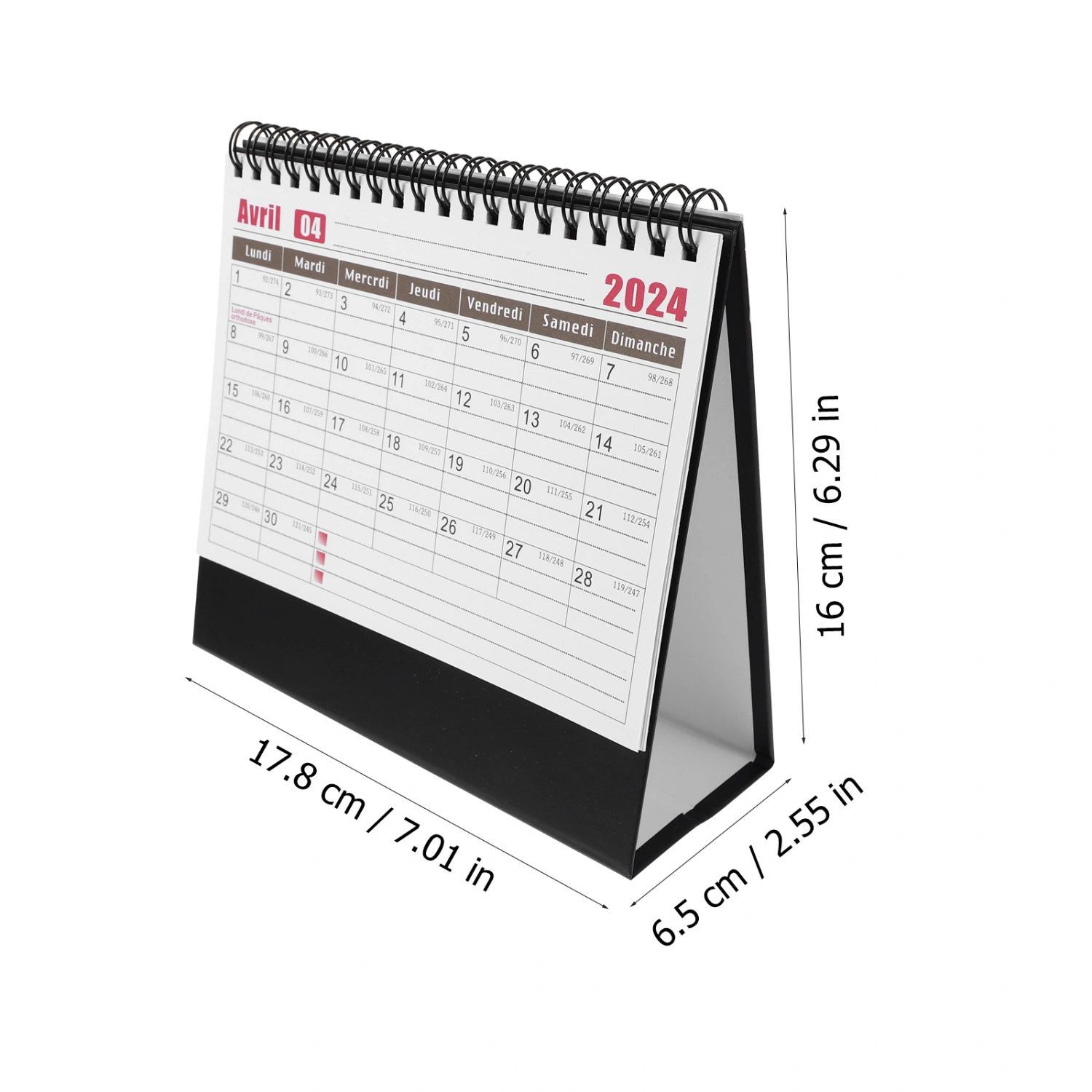 Household Calendar Daily Use Standing Calendar Decorative Monthly Calendar Home Supply (French Version)