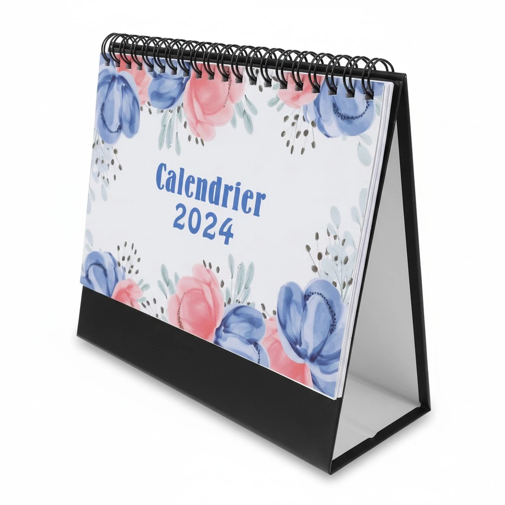 Household Calendar Daily Use Standing Calendar Decorative Monthly Calendar Home Supply (French Version)