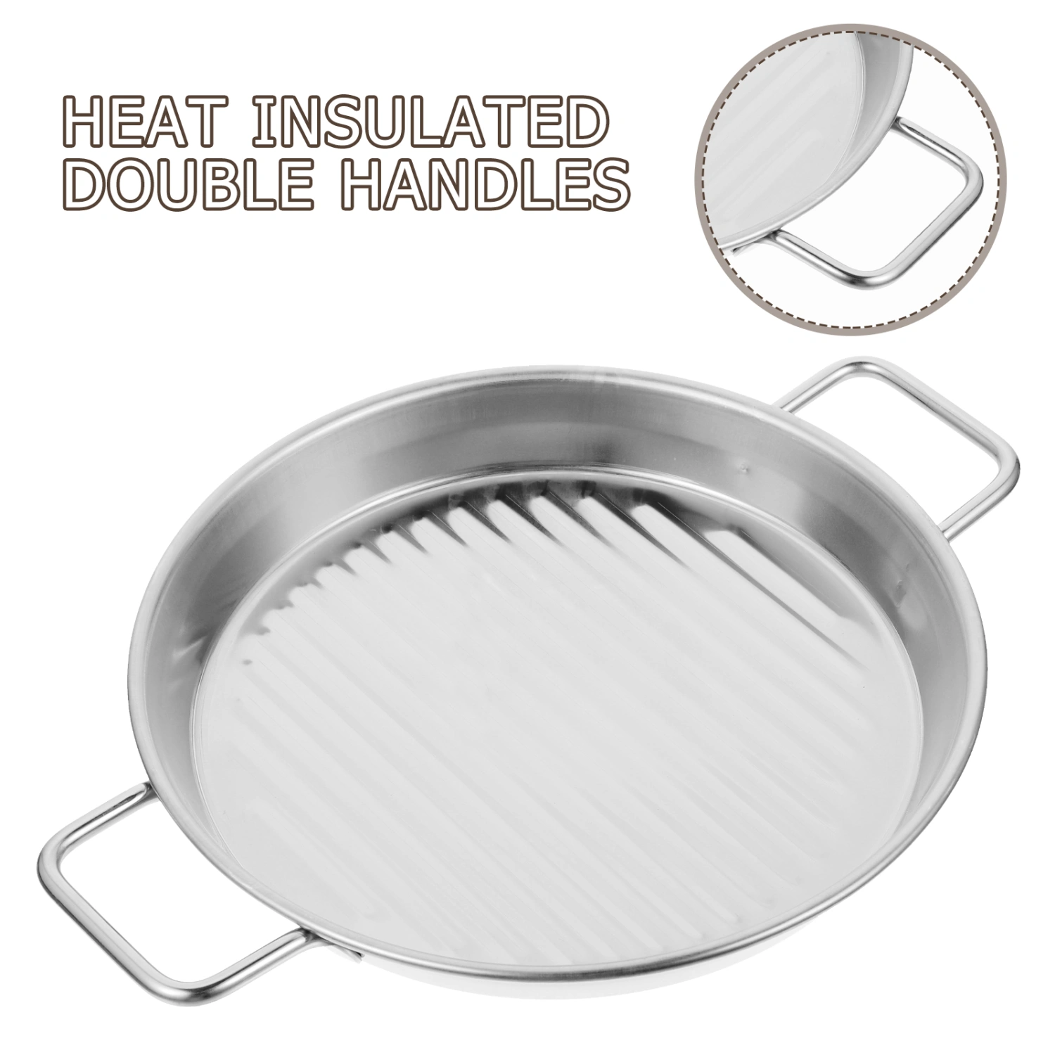 Stainless Steel Pizzas Pan Pizzas Tray with Handles Pizza Tray for Oven Pizza Baking Supplies