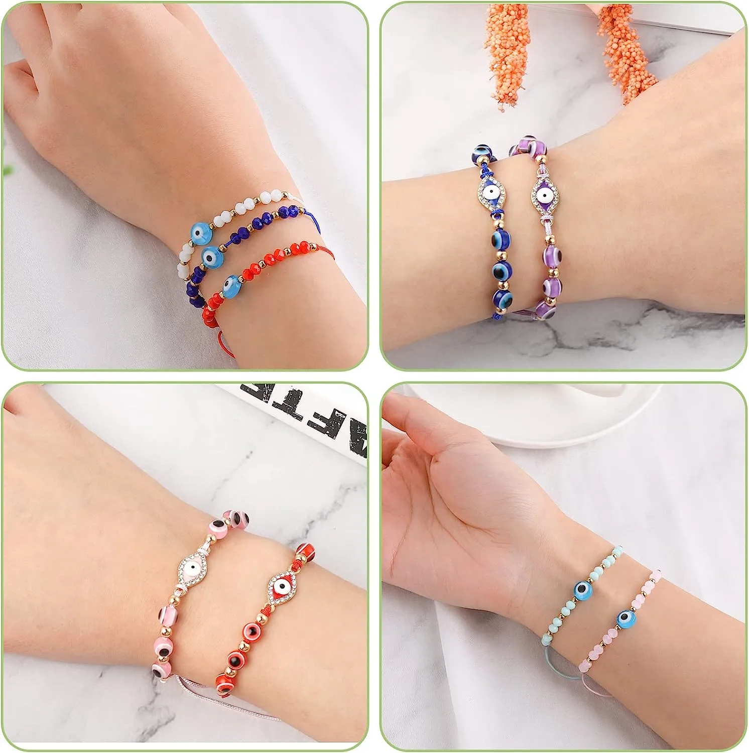 200Pcs Eye Beads Resin Eye Spacer Beads Jewelry DIY Beads Bracelet Making Beads DIY Eye Loose Beads