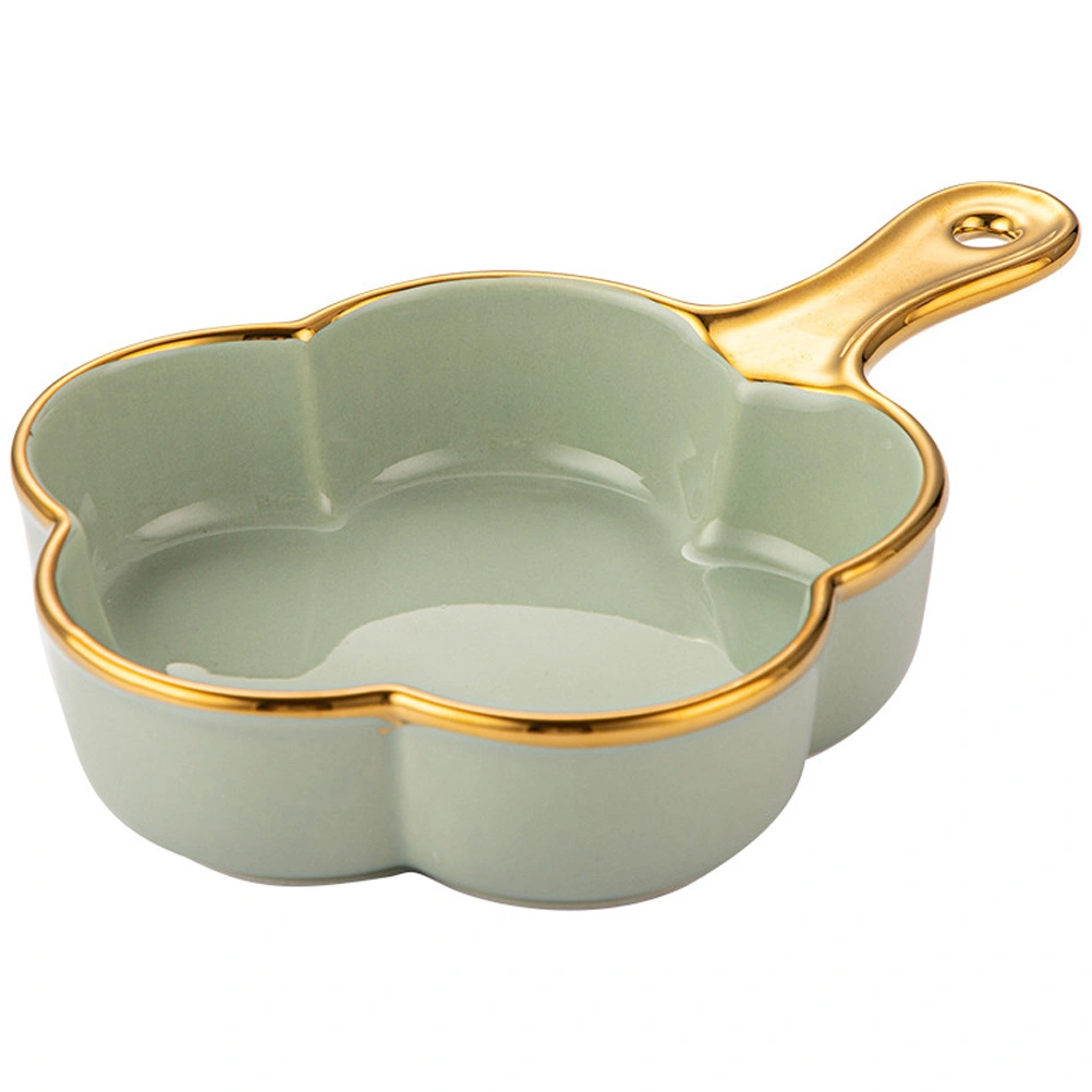 Salad Bowl Serving Dessert Bowl Multi-use Fruit Bowl Flower Shaped Ceramic Bowl with Handle