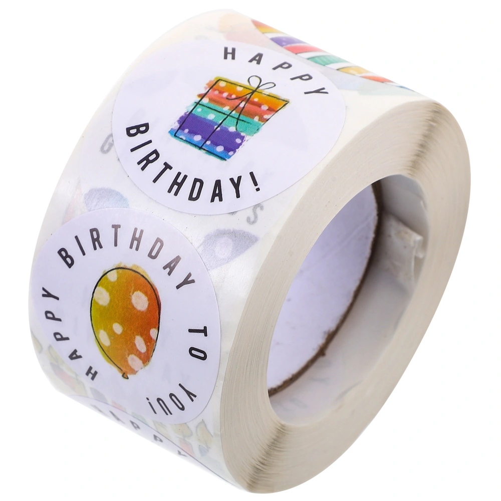 1 Roll of Happy Birthday Seal Stickers Birthday Label Stickers Adhesive Gift Decals Birthday Party Favors