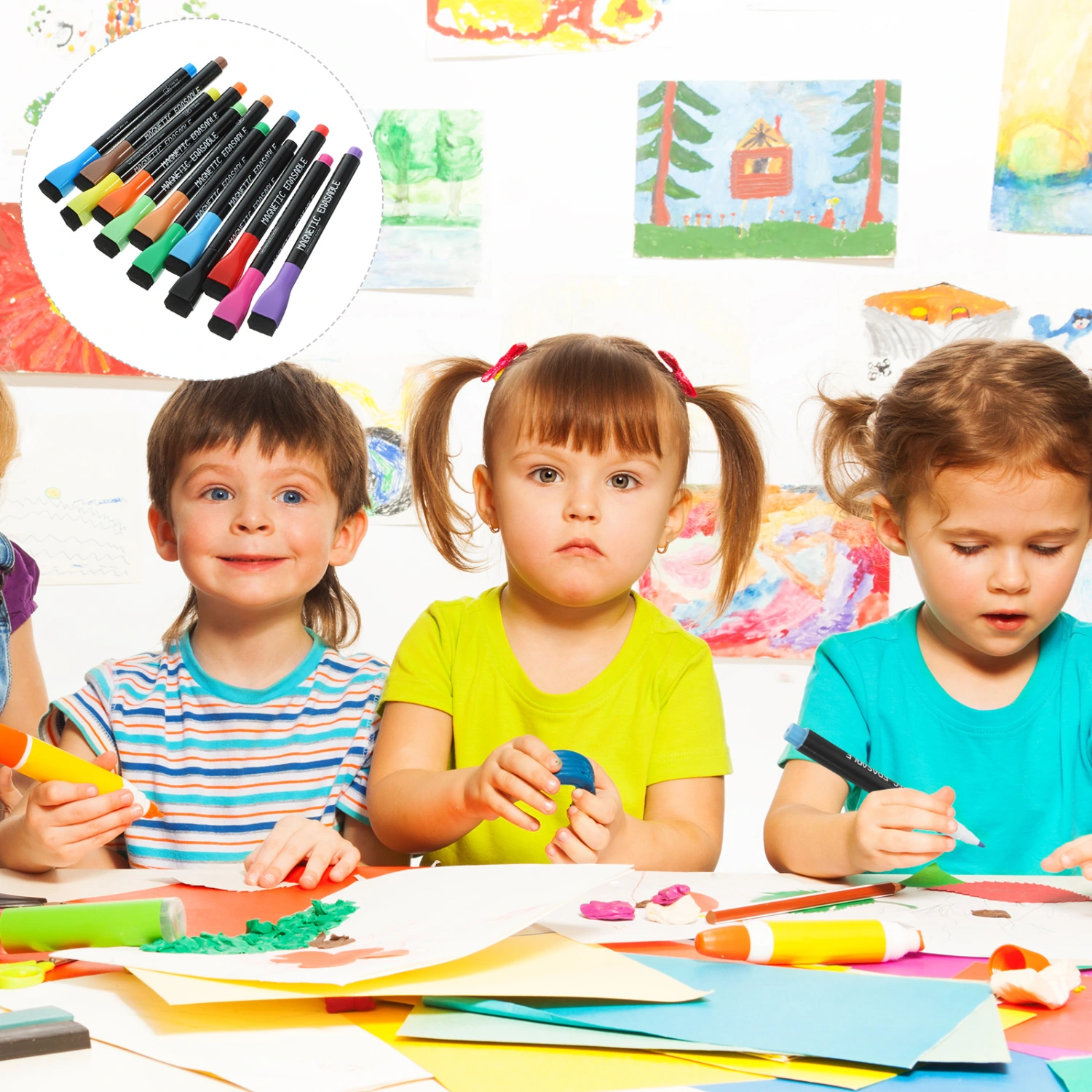 12Pcs White Board Markers Erasable Whiteboard Markers Reusable Whiteboard Dry Erase Markers