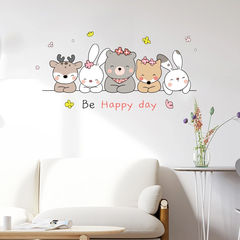 1 Set of Nursery Animal Wall Stickers Animal Patterns Wall Stickers Kid's Room Wall Decals