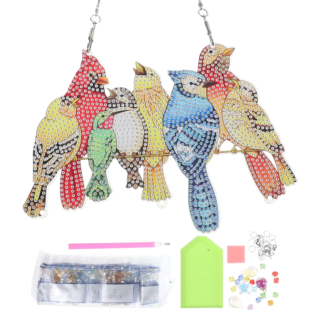 1 Set DIY Diamond Picture Bird Diamond Art Hanging 5D Diamond Arts Painting Suncatcher