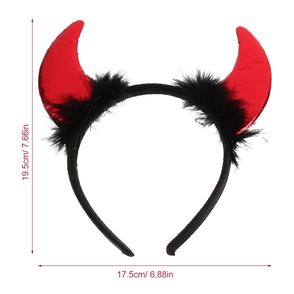 1 Set Role-playing Devil Ox Horn Headband Bowtie Blinder for Halloween Cosplay