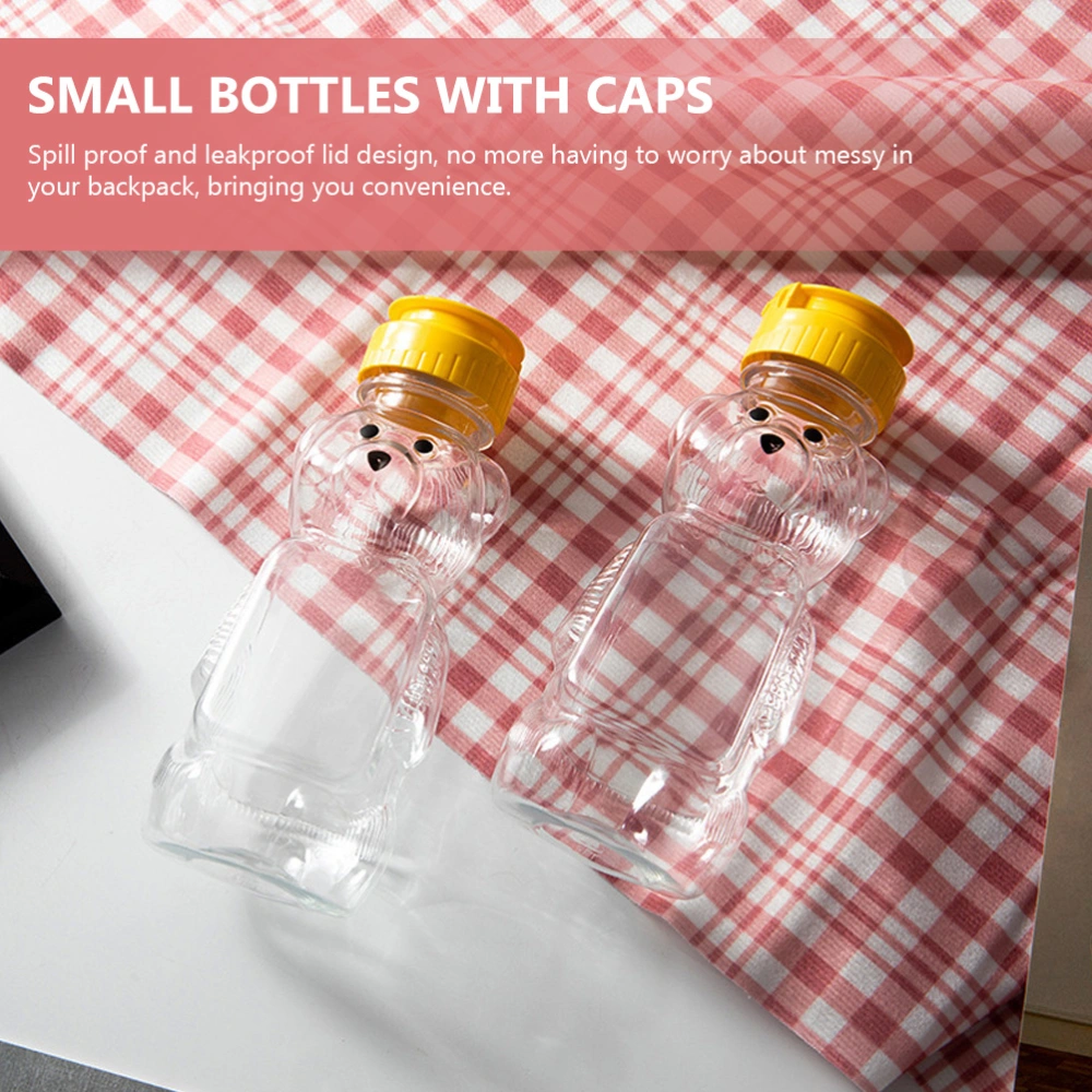 4pcs Bear Shaped Bottles Empty Bottles Creative Water Bottle Refillable Bottles(240ml)