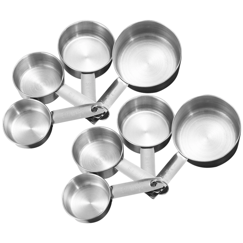 2 Sets of Household Measuring Spoons Metal Measuring Spoons Baking Measuring Cups for Kitchen