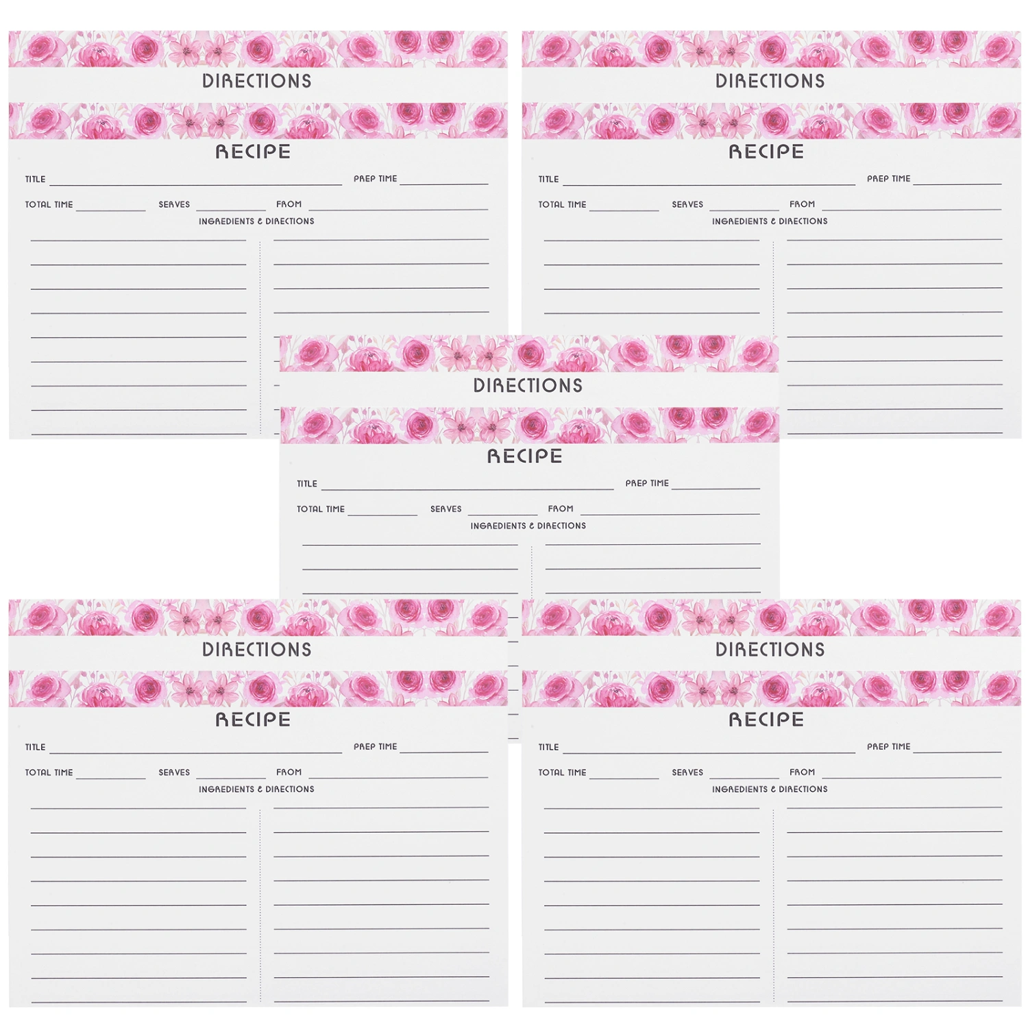 50pcs Convenient Recipe Cards Compact Recipe Papers Daily Use Recipe Sheets Kitchen Supply