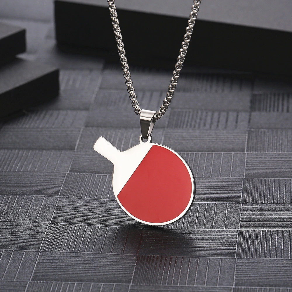 Decorative Table Tennis Necklace Sports Necklace Table Tennis Pendant Necklace for Men