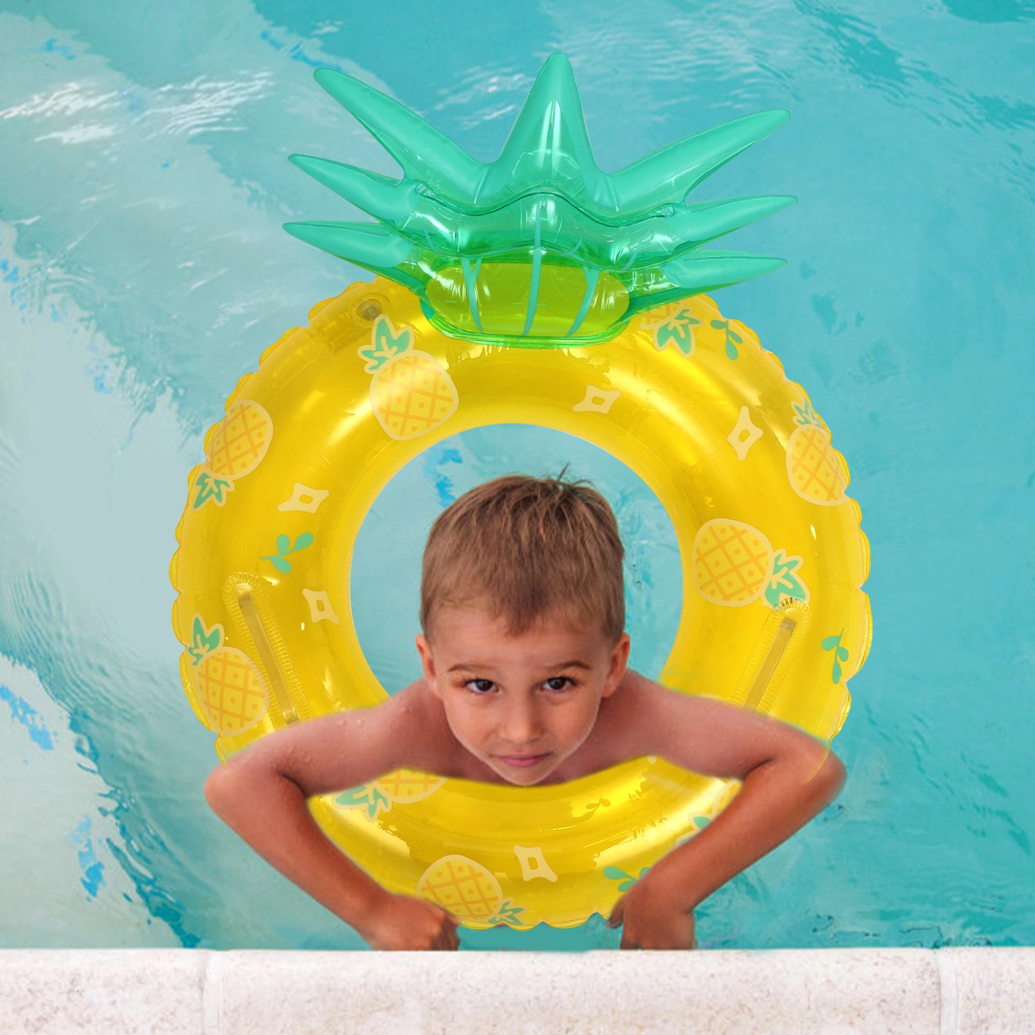 Kids Inflatable Swimming Ring Pineapple Pool Float Cute Summer Beach Party Pool Lifebuoy